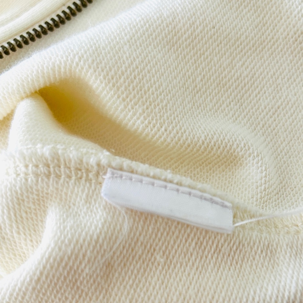 BDG Urban Outfitters Lottie Zip Sweater Top Cropped Knit Collar Ivory Size Large - Picture 9 of 12